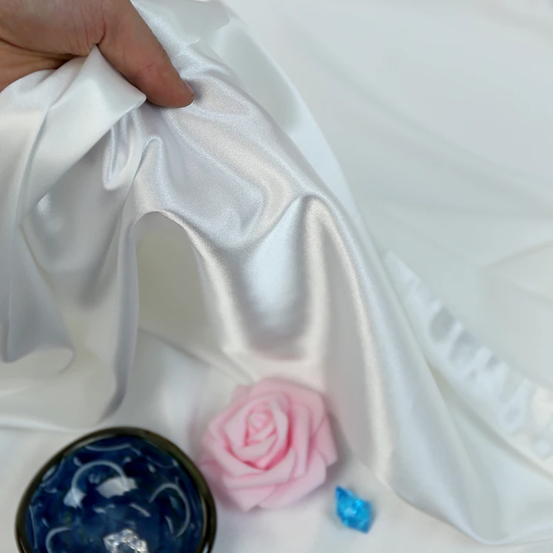 Factory Direct Sales Shiny Satin Fabric 100% Polyester Silk Mikado Satin Fabric for Wedding/Dress