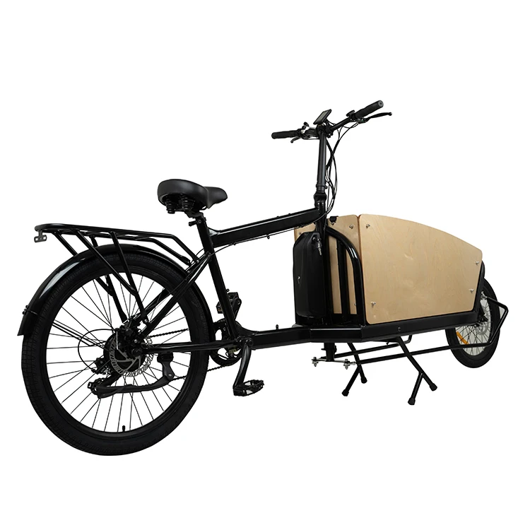 Customized Fashion Steel Burlty-wood Cargo E Bike For Small Business And Family