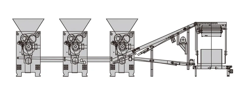 Горизонтальный ламинатор для печенья (с распылителем муки)