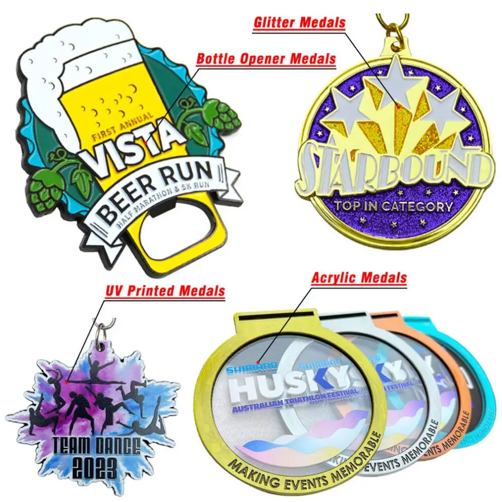 Custom Logo Cricket Fiesta Dance Championship Graduation Gymnastics Volleyball Swimming Carnival Metal Sports Custom Medal