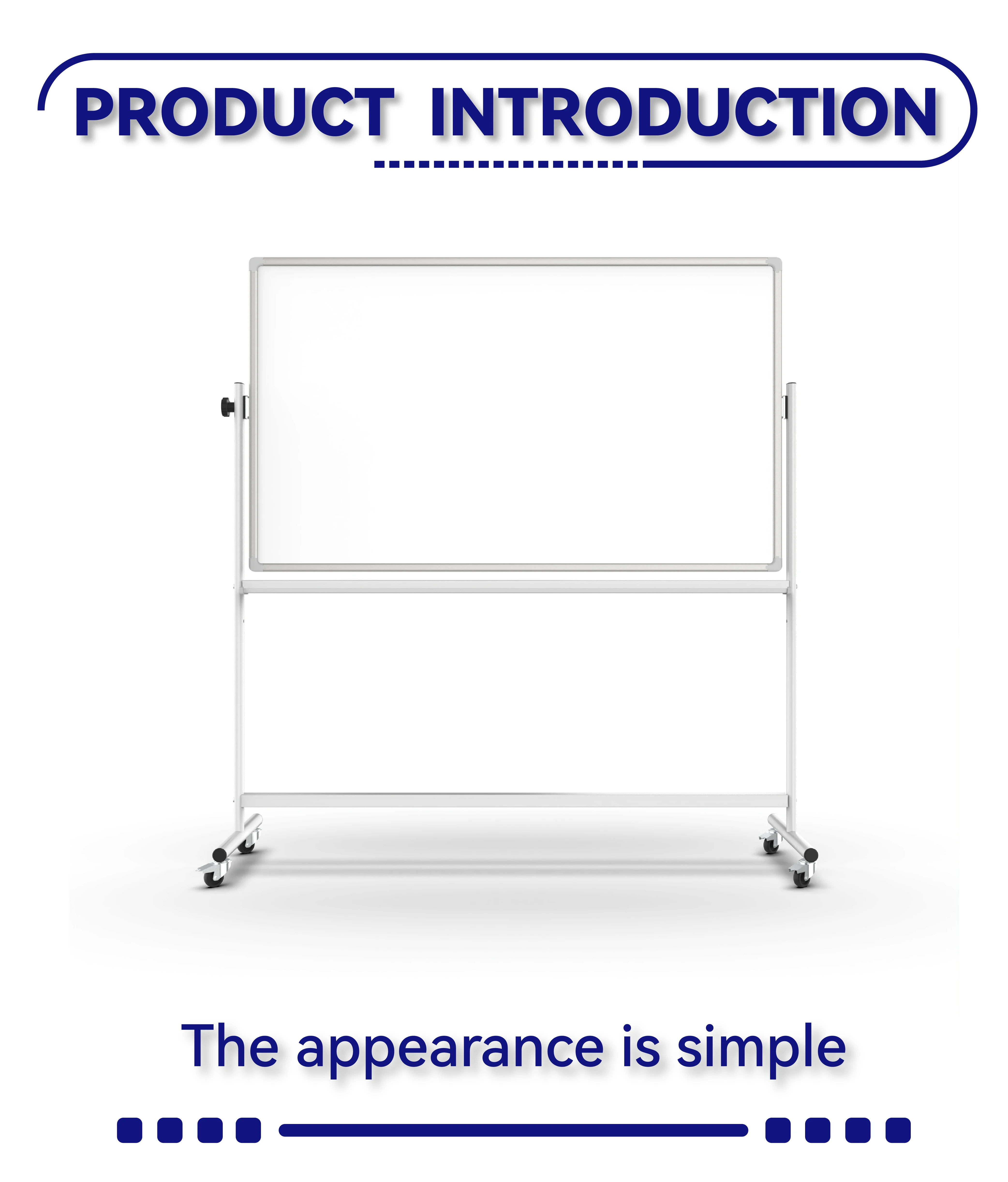 Factory direct sales 90*120cm 360 rotation mobile magnetic whiteboard with stand