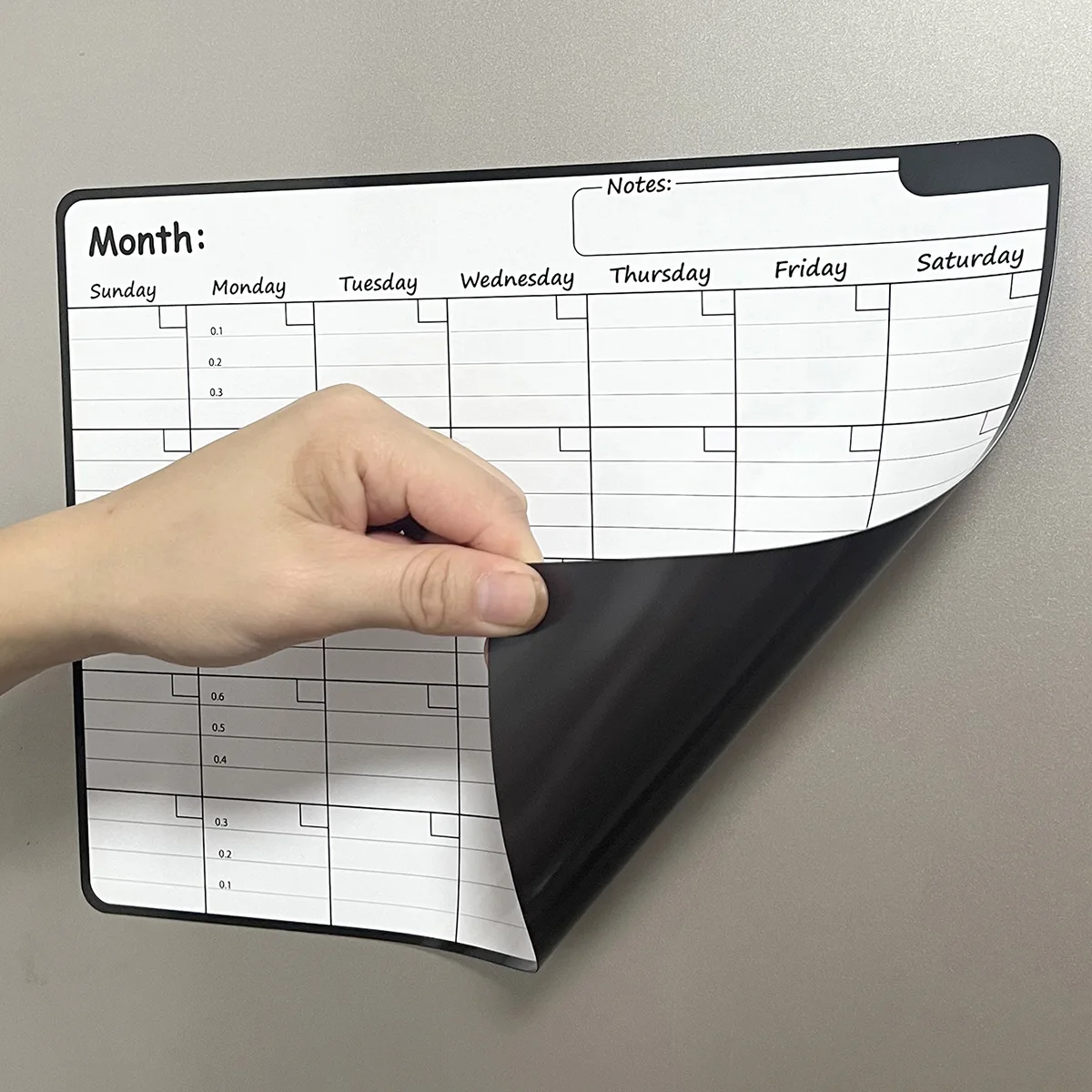 NUOXIN  Hot Selling Chroma Soft Magnetic Erasable Writing  Weekly Plan Monthly Plan Message Board Fridge Magnetic Calendar