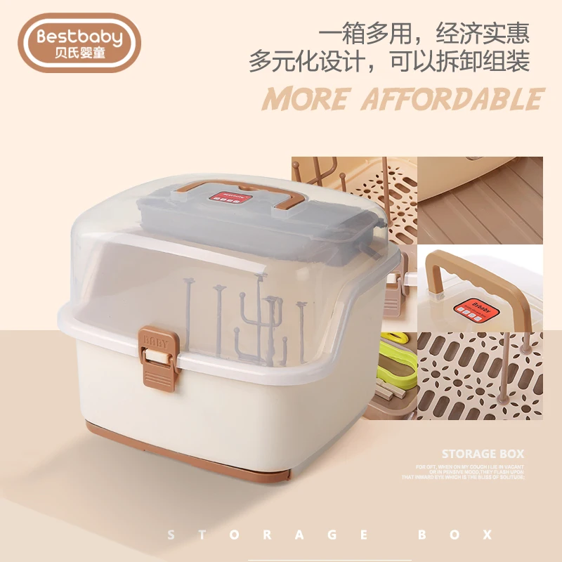 Portable Milk Bottle Storage Box Dinnerware Organizer Baby Bottle Drying Rack Baby Bottle Rack