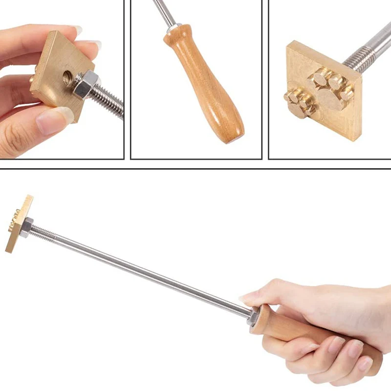 Brass Baking Cake Branding Metal Logo Stamp Bread Hot Stamping Mold Wood Hamburger Cake Mold Stamp With Customized Logo