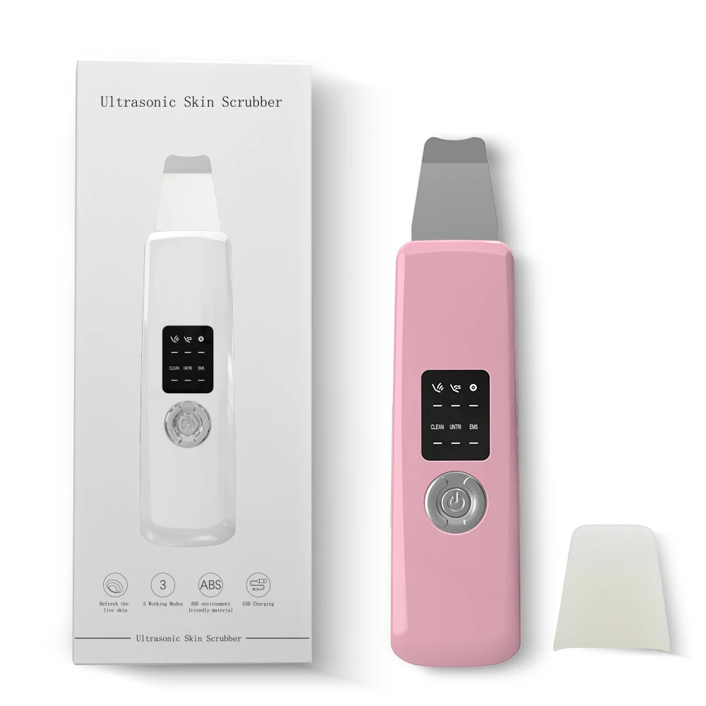 Wholesale Facial Spatula Face Cleaner Deep Cleansing Lifting Acne Blackhead Remover Beauty Device Ultrasonic Skin Scrubber