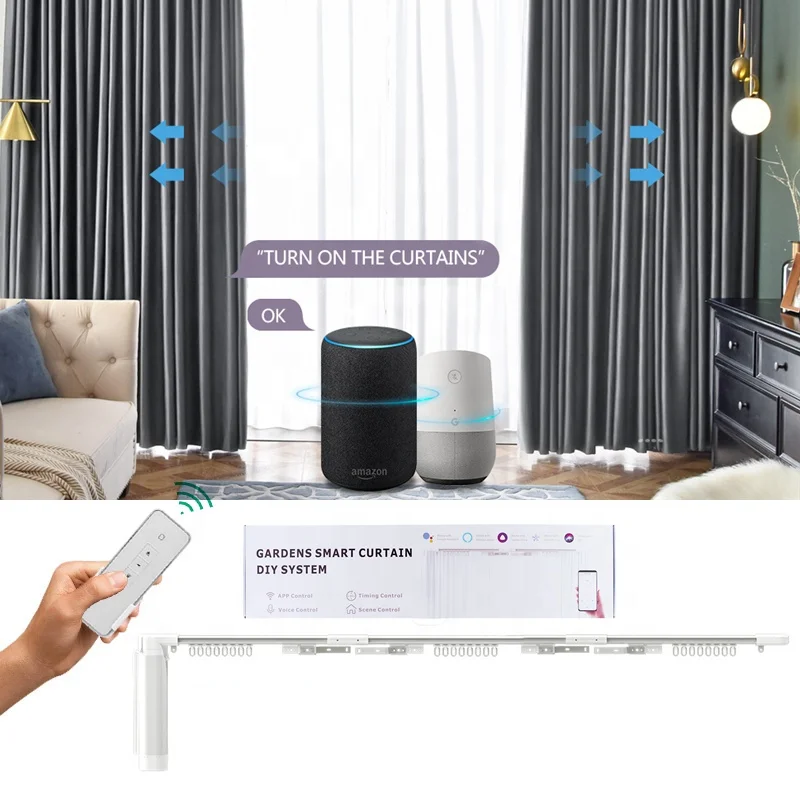 Gardens Tuya WiFi Smart Curtain Kit AI Speaker Control Optional 4.2m