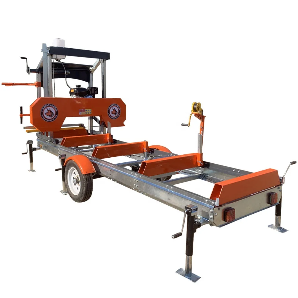 Gas diesel portable band sawmill lumber cutting saw machine sawmill machine