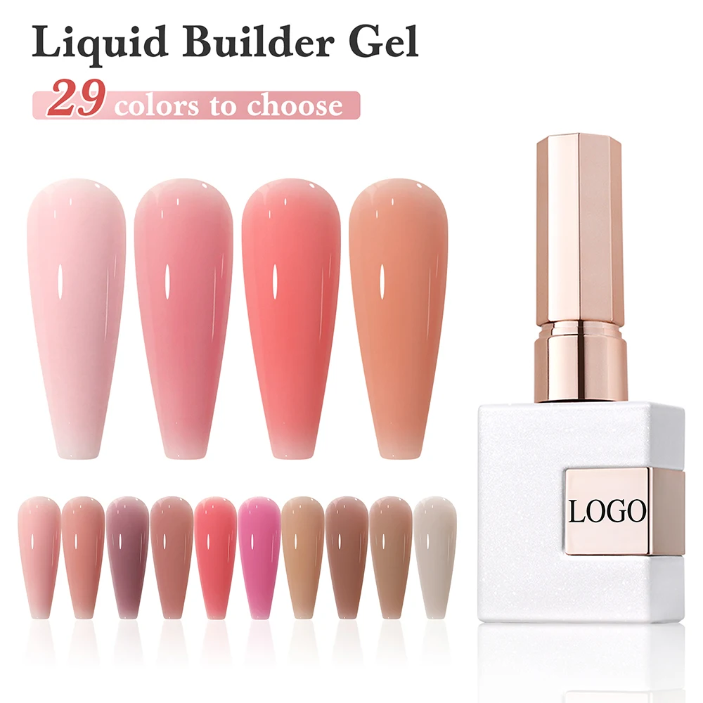 OEM High Quality Color Liquid Builder UV Gel Custom Logo Wholesale Nail Extension Hard Gel Nail Gel Builder Liquid In A Bottle