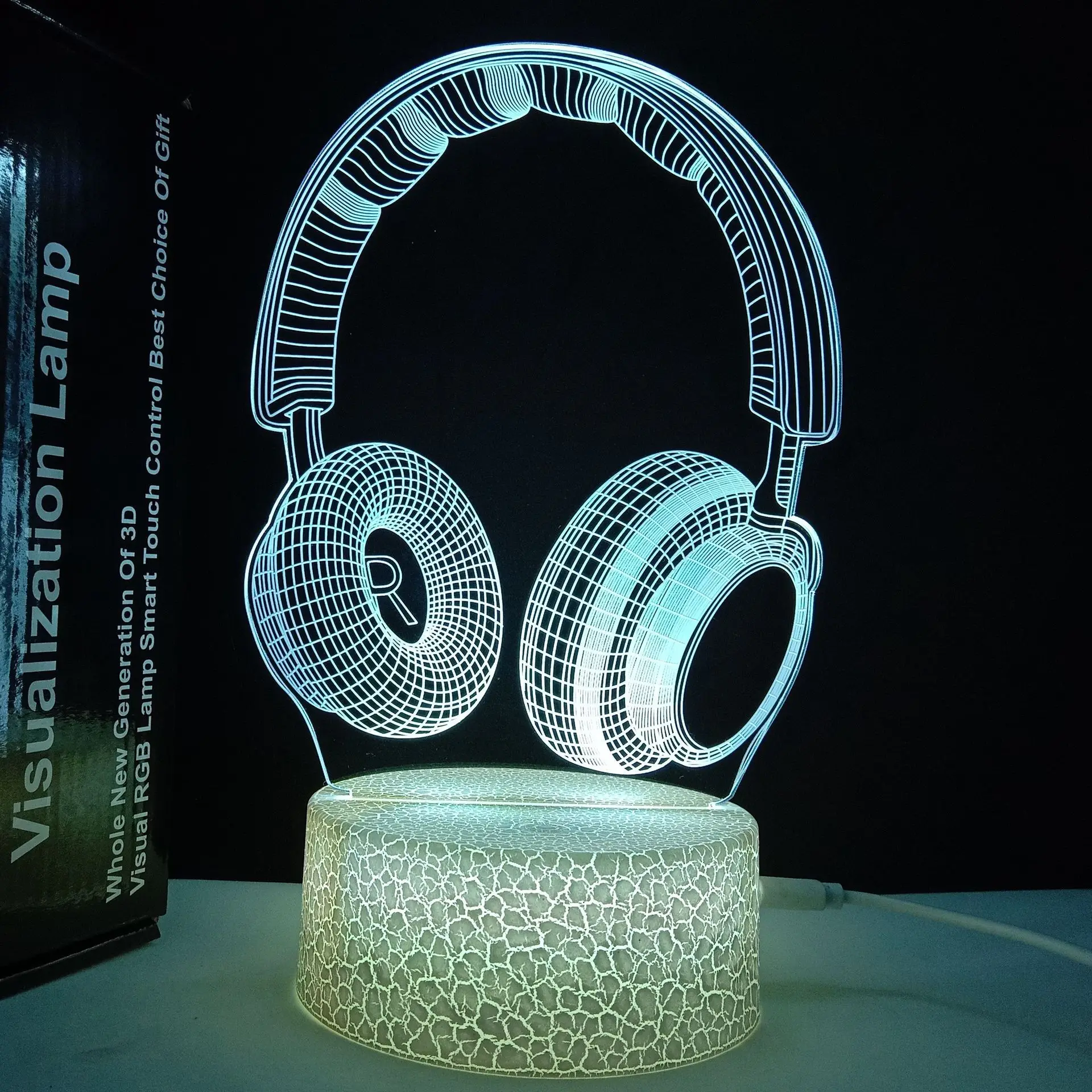 Good quality RGB color-changing 3D colorful LED  acrylic table lamp touch remote control led gaming light for game room