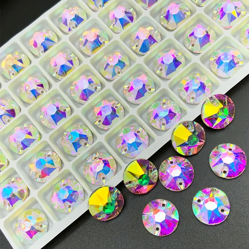 Top Quality Xirius Round Shaped K9 Flatback Stones Sew On Crystal Stone Rhinestones For Latin Dress Jewelry Making