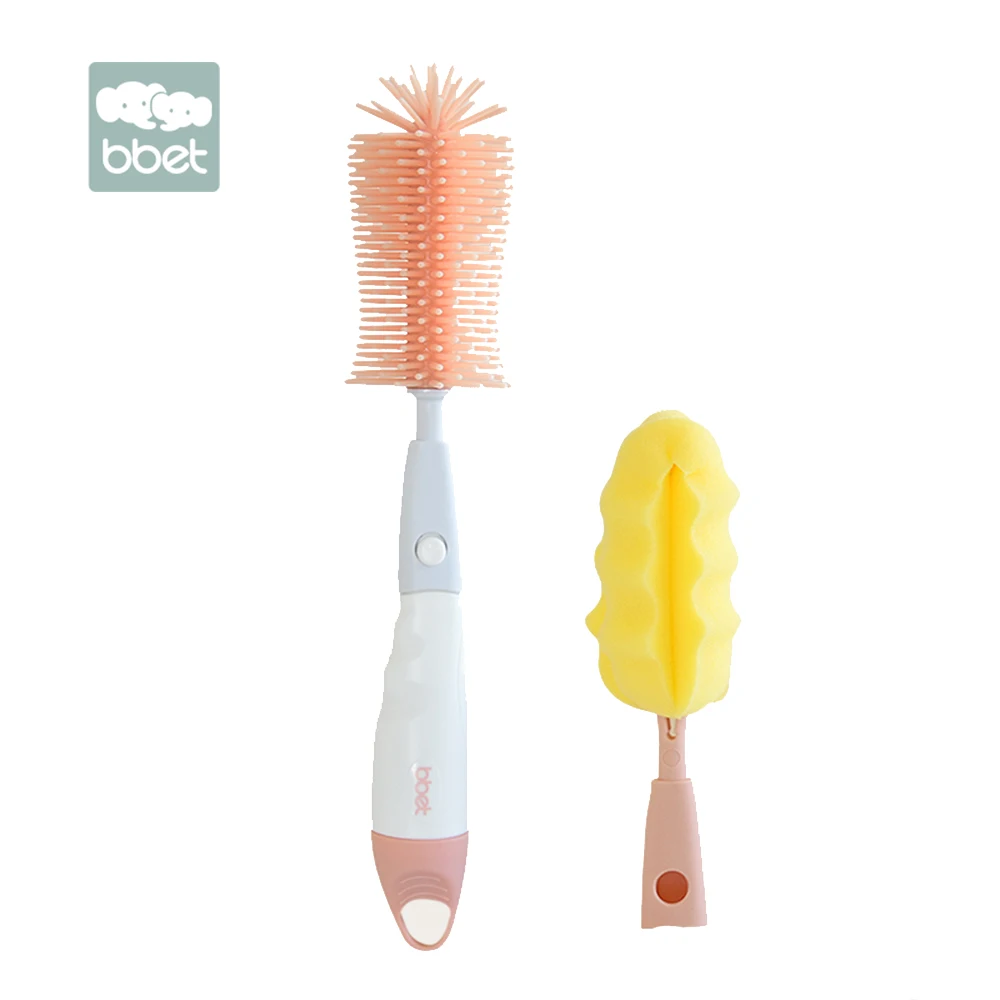 BH baby care  products of baby bottle brush,Silicone bottle Brush with  sponge OEM ODM