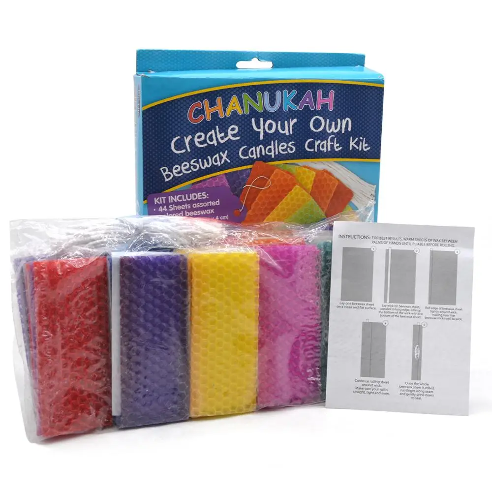DIY Non Toxic Hand Rolled Beeswax Chanukah Hanukkah Candles for Kids