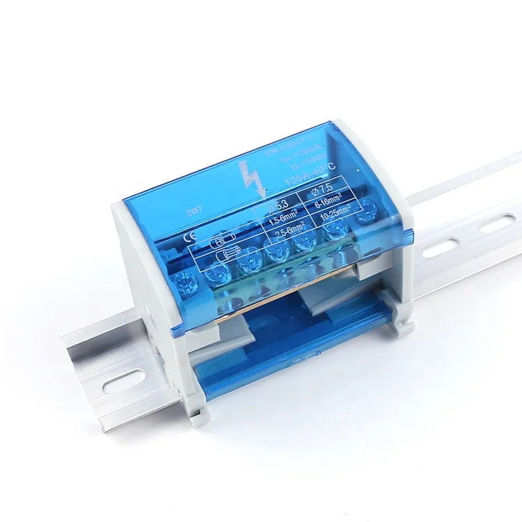 207 Electrical Panel Mount Bus Bar Screw Wire Connector Modular Unipolar Junction Box Power Distribution Din Rail Terminal Block