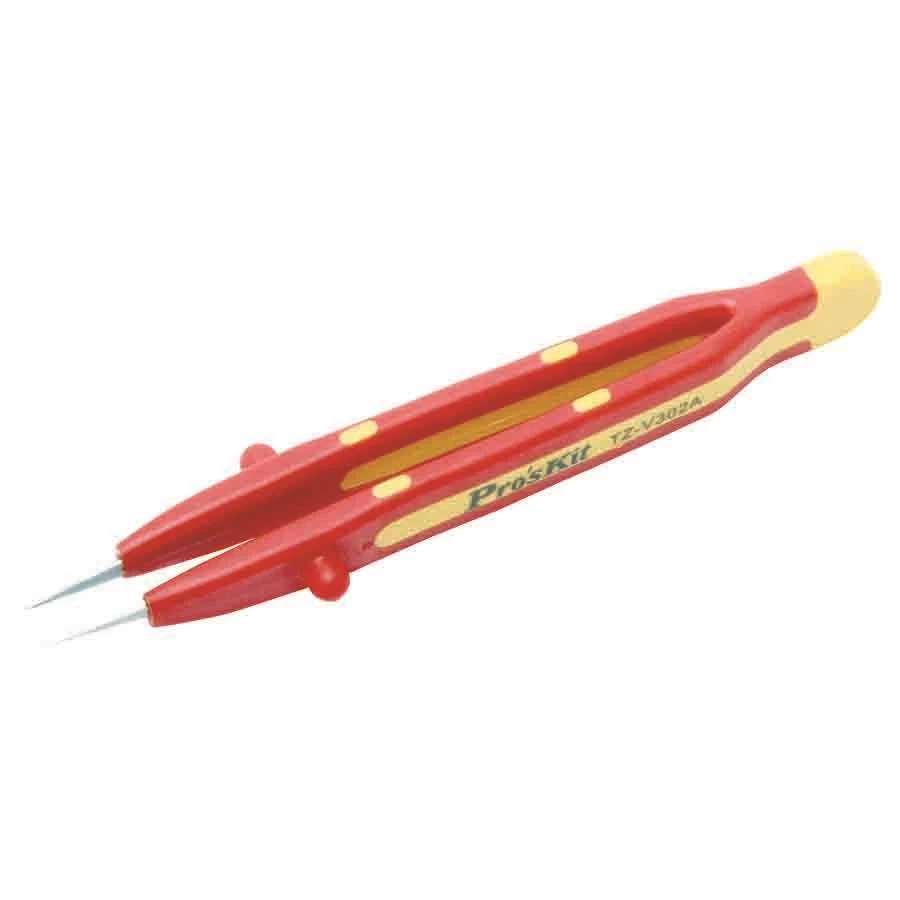 Proskit TZ-V302B VDE 1000V Insulated Curved Tip Tweezer 159mm for High Voltage Alternating Current Electrical Workshop 1KV