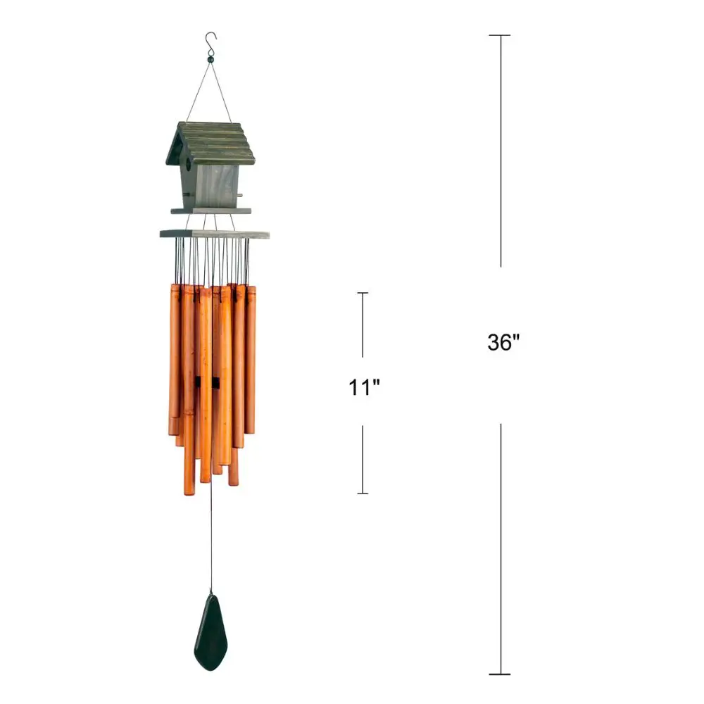 
Bamboo Wood Birds house Wind Chimes Indoor Outdoor Bell Traditional Handmade Windchime Tuned Chime Wholesale OEM Customize LOGO 