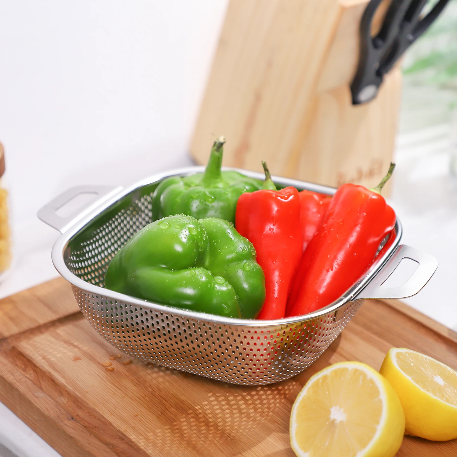 MD Professional manufacture cheap 2021 new products kitchen 22cm colander stainless steel customized logo