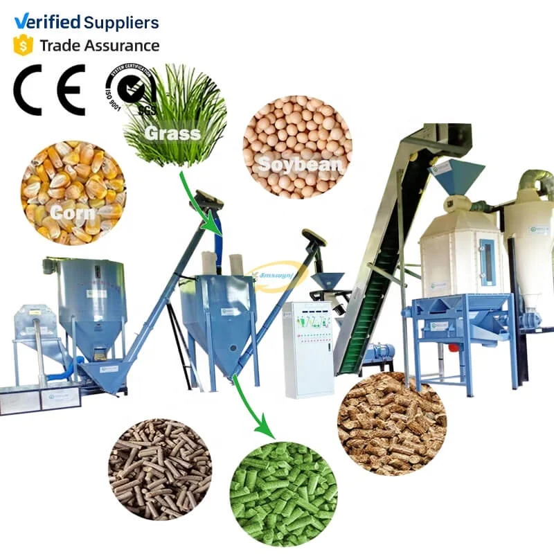Feed processing machines production line maize hammer mill rice husk pellet machine corn feed livestock feeds maker