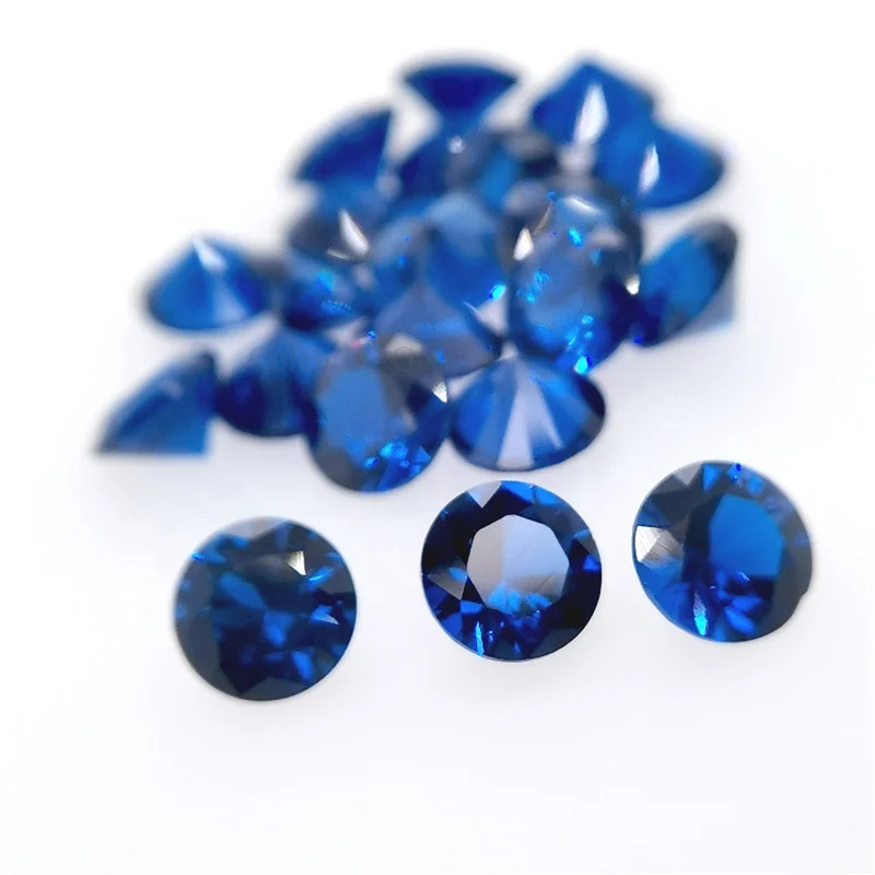 Good Polished Gemstone Round Brilliant Cut Loose Synthetic blue spinel gems