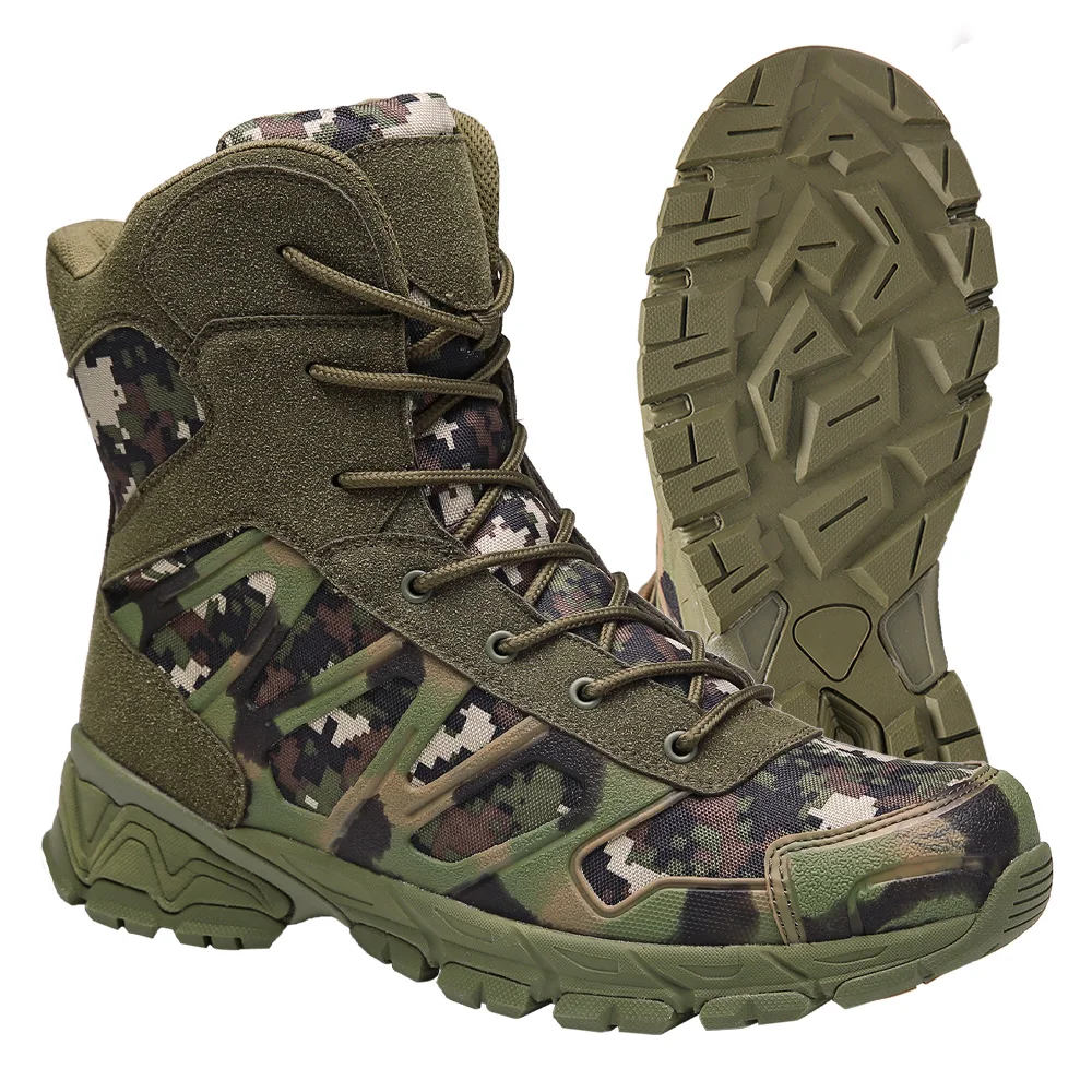 XINXING Outdoor Training Jungle Tactical Boots Suede Leather Camo Boots Steel Toe Cap Woodland Camouflage Combat Boots