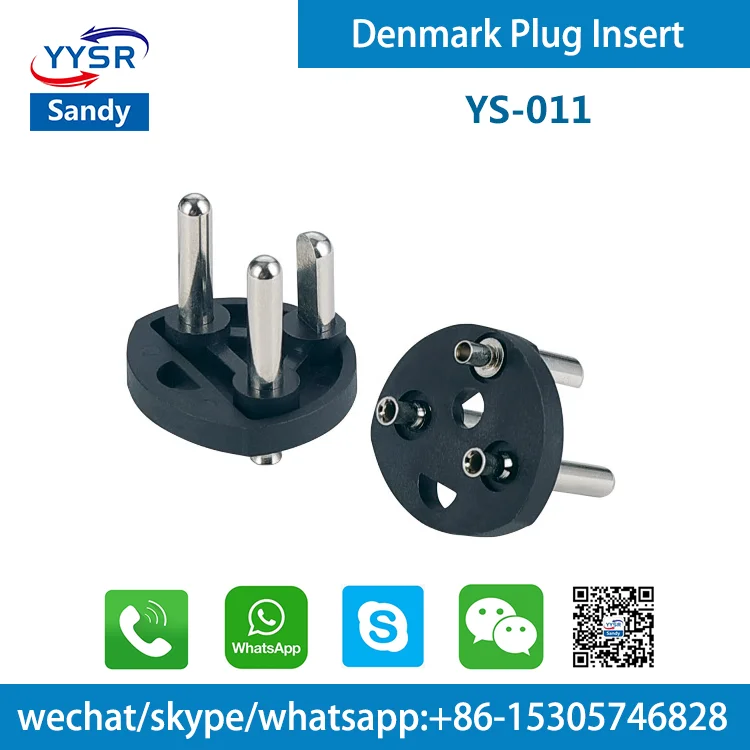 2.5A 2 plug insert with 4.0mm brass pin ( electrical 2.5 a parallel 2 pins plug insert ) for ac plug adapter