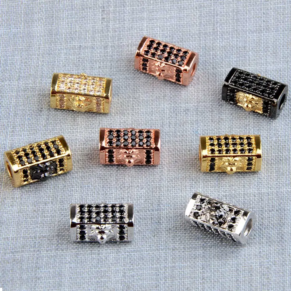 Vintage Cuboid Big Hole Lion Charms Gold Silver Plated Alloy Animal Spacers Beads For Bracelet Jewelry Making