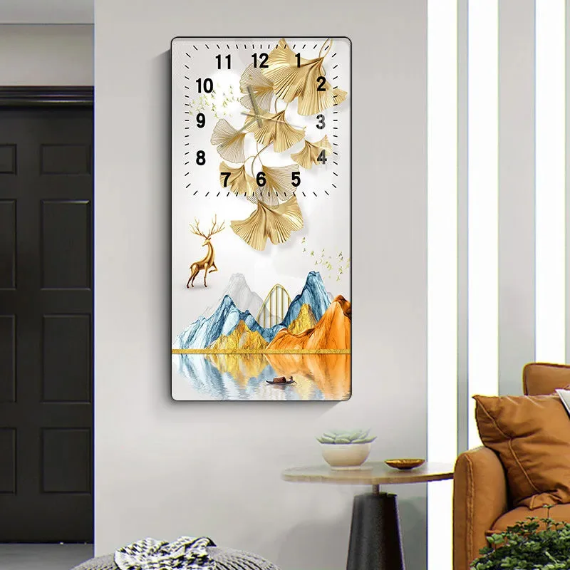 Luxury Home Animal Abstract Painting Wall Clock Of Crystal Porcelain Wall Art For Home Decor