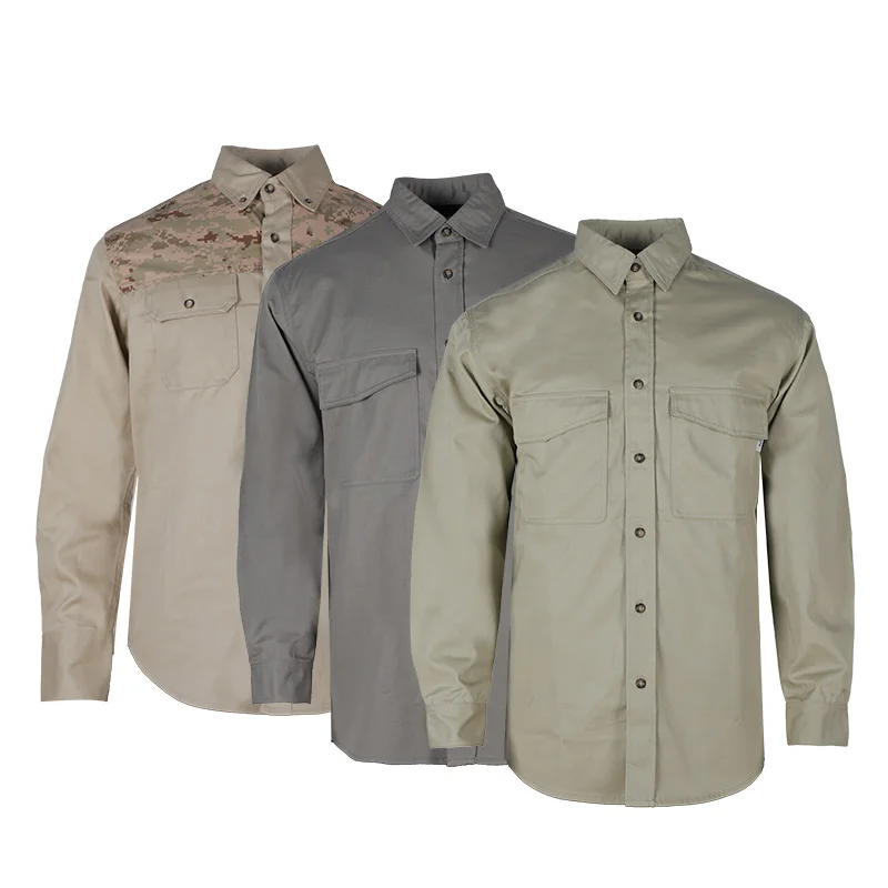 100% Cotton Arc Flash Electrical Safety Workwear FR Welding Fire Resistant Construction Suit Fireproof FRC Work Work Shirt