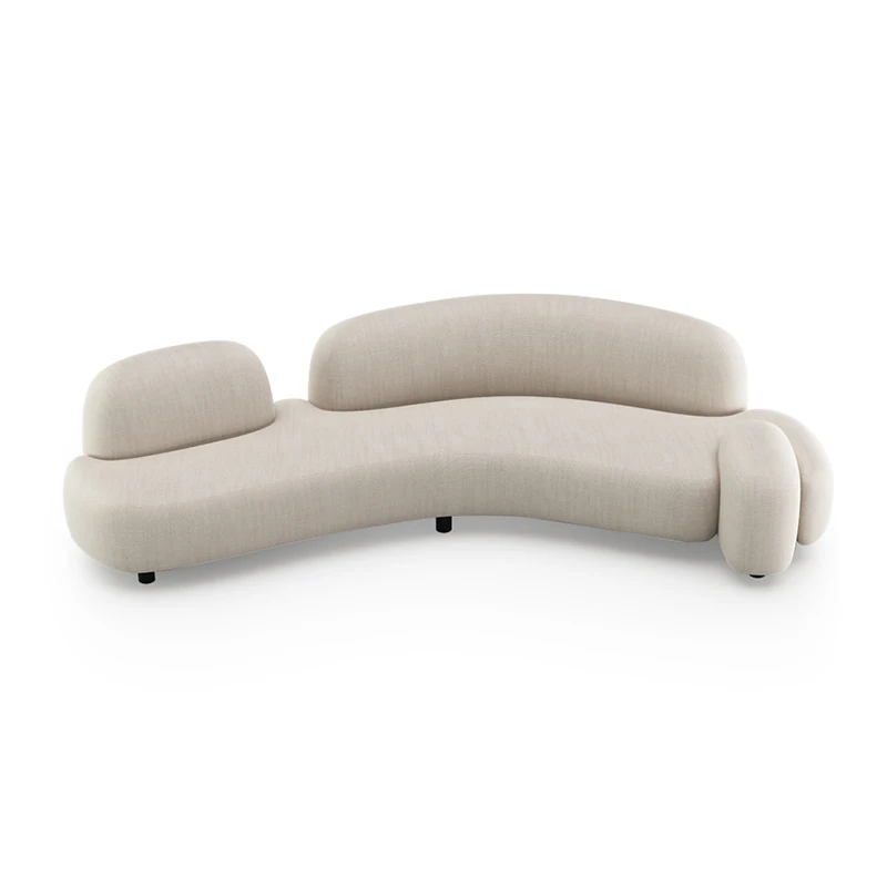 Beauty salon living room minimalist high-end light luxury fabric 3 seat sofa