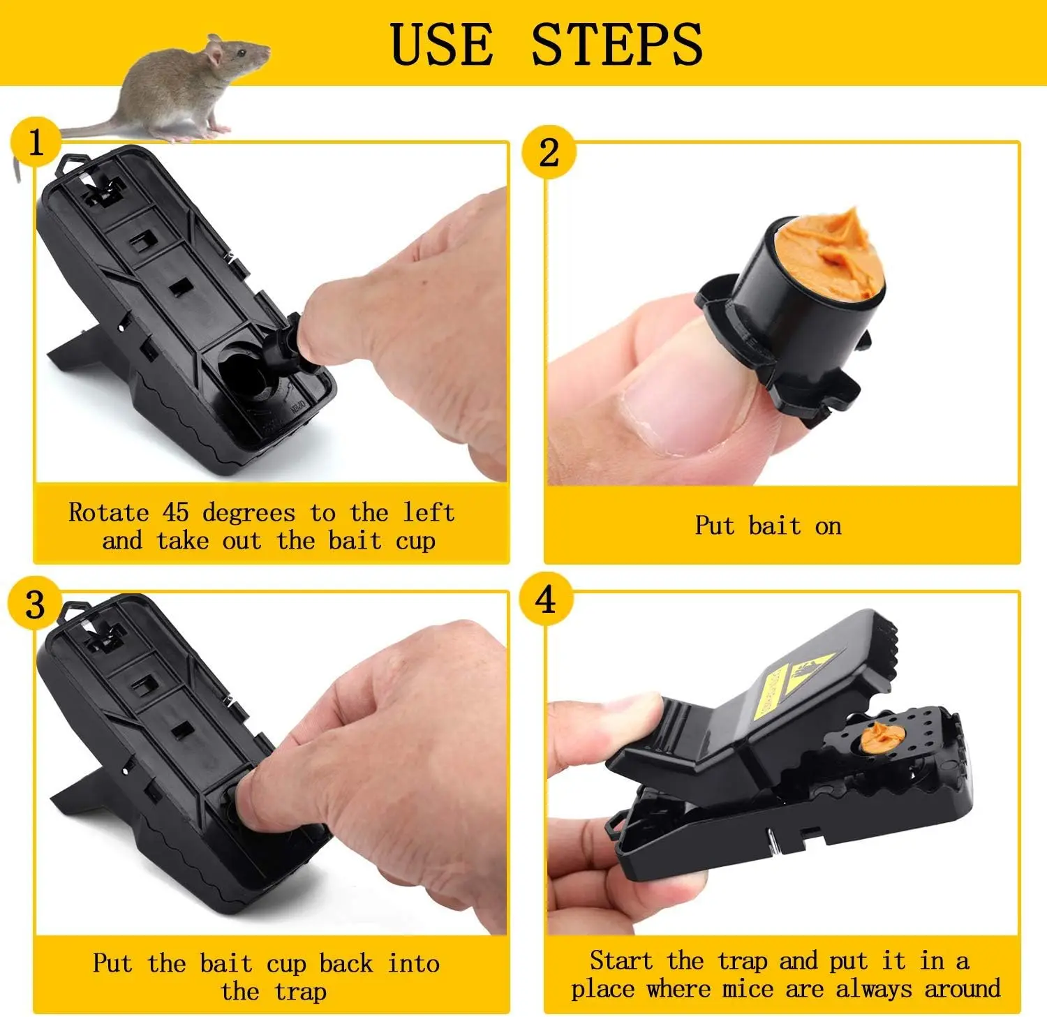 Low Price Custom Home Kitchen Catcher Killer Rat Traps Mousetrap Plastic Mouse Trap for mice control