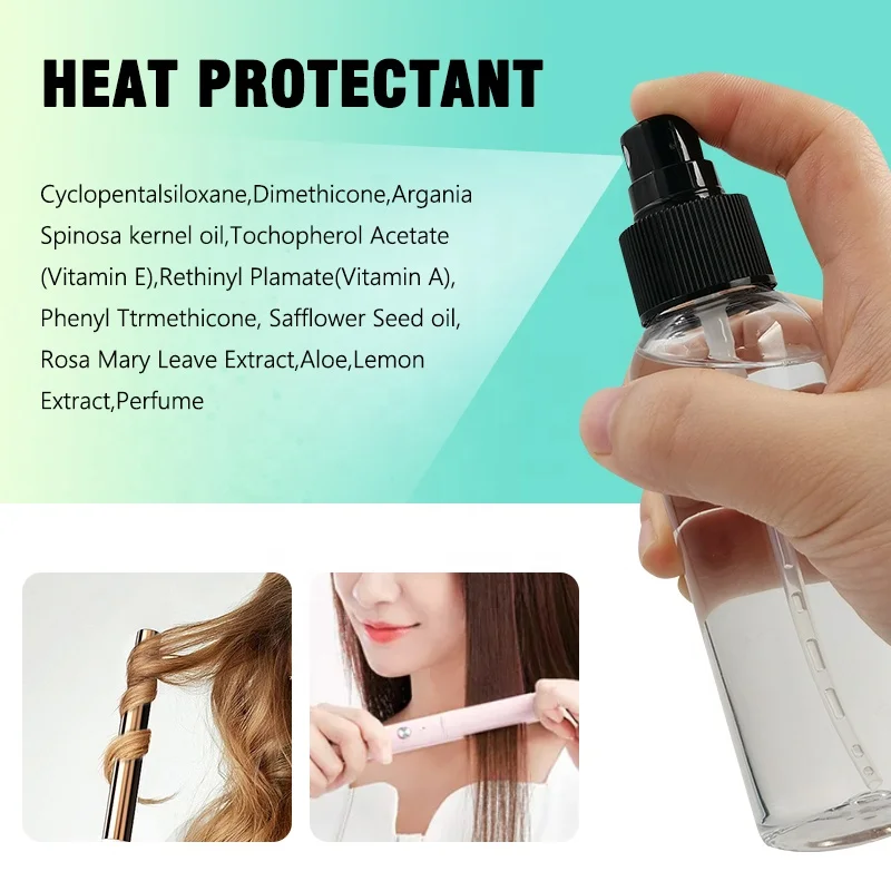 Private Label 100ML Professional Hair Care Organic Silkening Mist Oil Based hair Heat Protector Spray