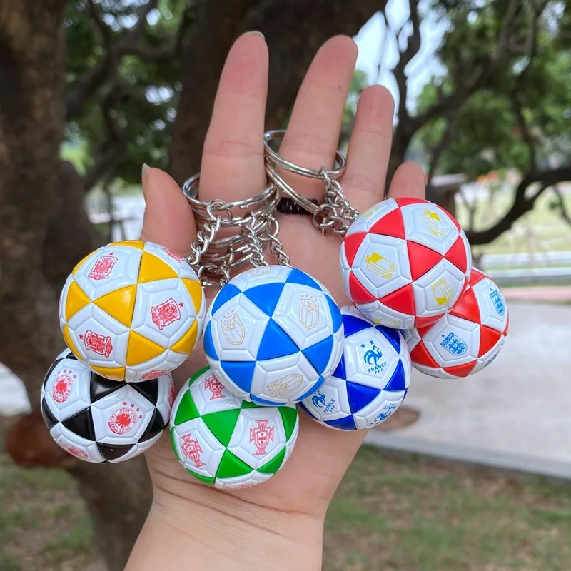 Custom Mini Ball Key Ring Print Premium Soccer Keychain Customized 3D Football Key Chain Tag