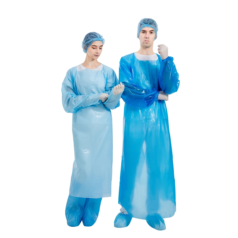 Disposable hospital isolation gown cpe plastic surgical gown