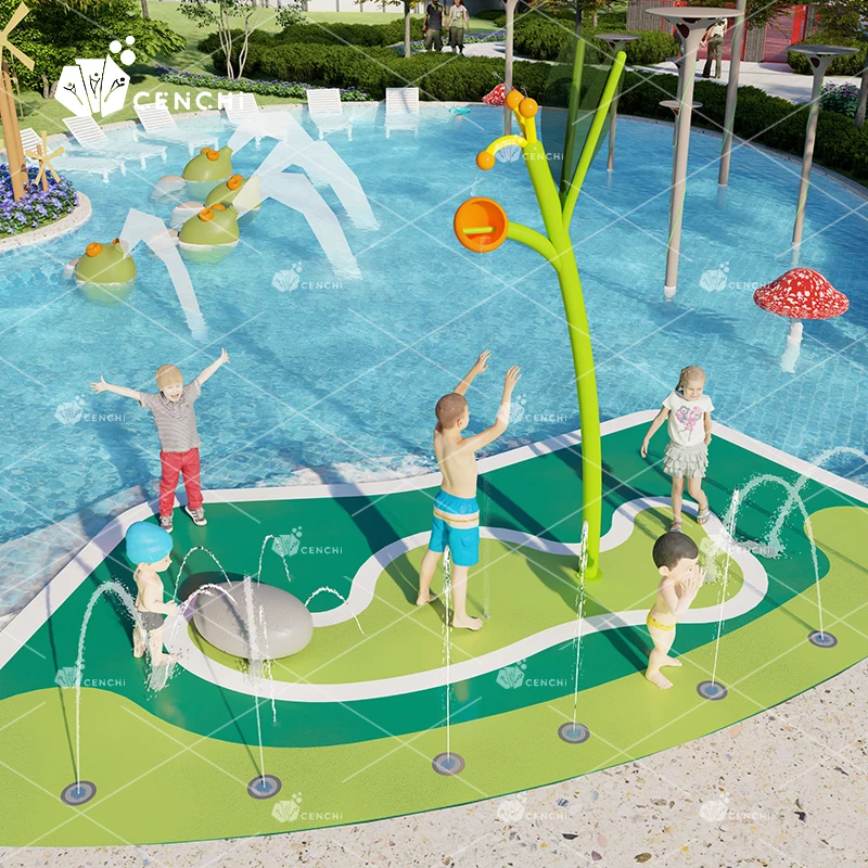 Cenchi hote resort commercial splash pad features 20 square meter mini water park equipment manufacturer