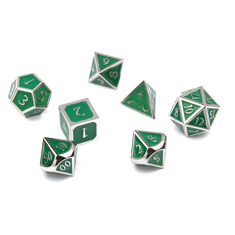
dungeons and dragons 7pc polyhedral custom dice metal set 