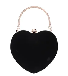 2020 new lovely sweet suede peach heart-shaped banquet bag lady handbag bride wedding cross-body chain bag