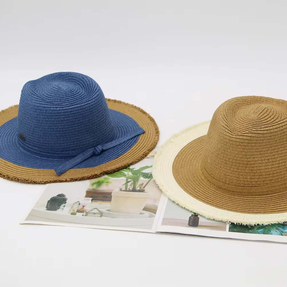 Упакованные бумажные плетеные соломенные шляпы для мужчин и женщин от китайского производителя