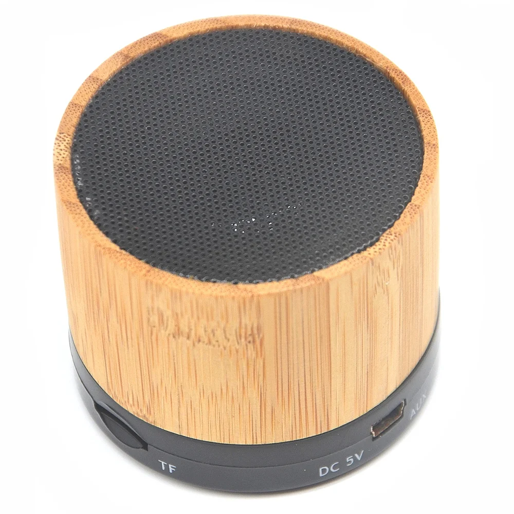 
 Mini Natural Wood Wireless Speaker Portable Subwoofer Far Distance Control Bamboo Speaker For Mobile Phone  