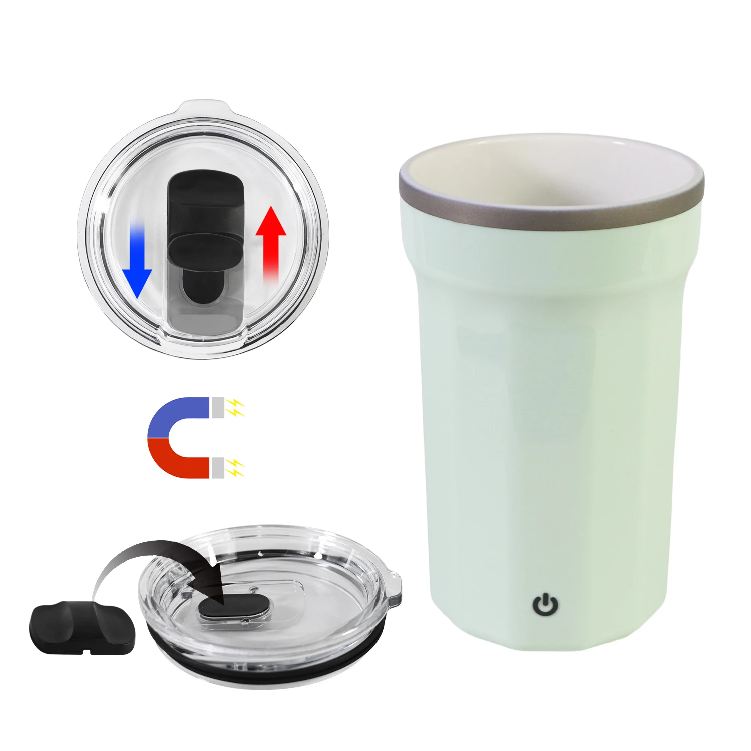 12oz Custom Auto Magnetic Stirr Mix Stainless Steel Coffee Cup Smart Electric Rechargeable Self Stirring Mug
