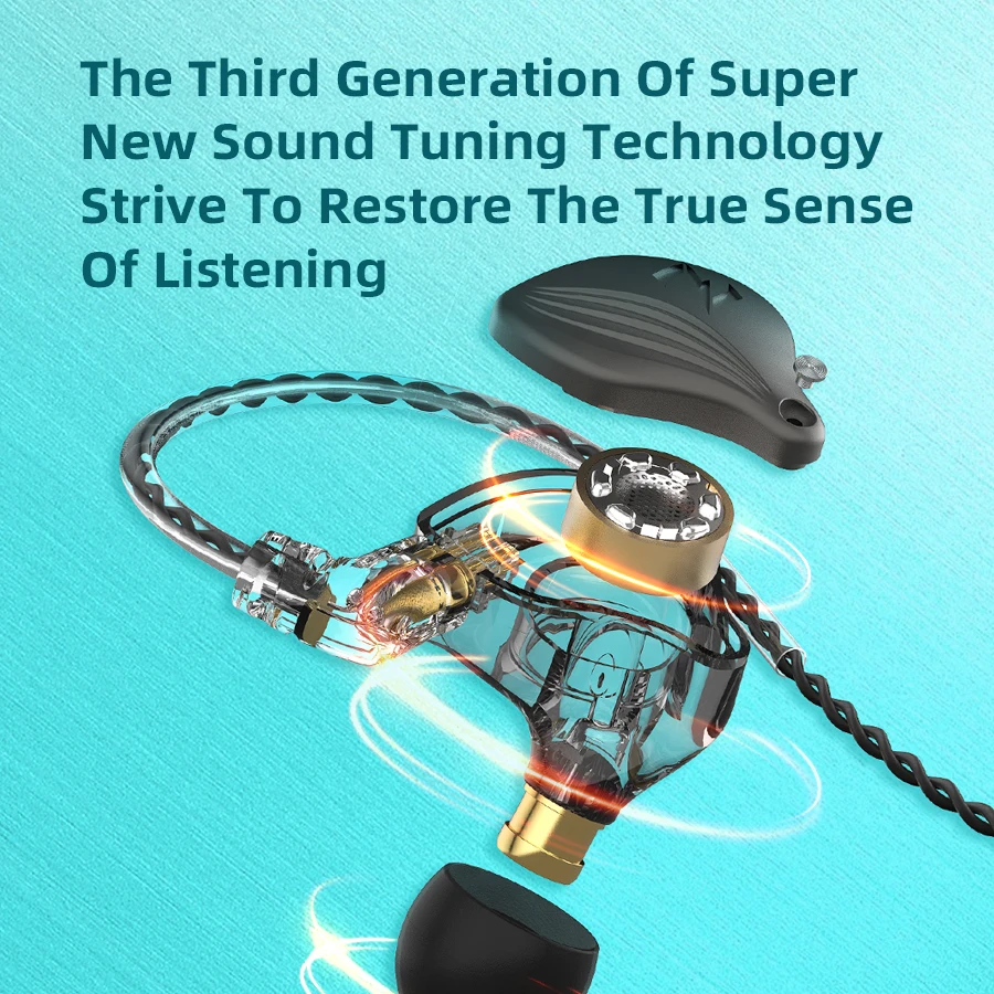 In Ear Earphones Dynamic technology 1DD HIFI Bass Metal Earbuds Sport Noise Cancelling Headset Monitor