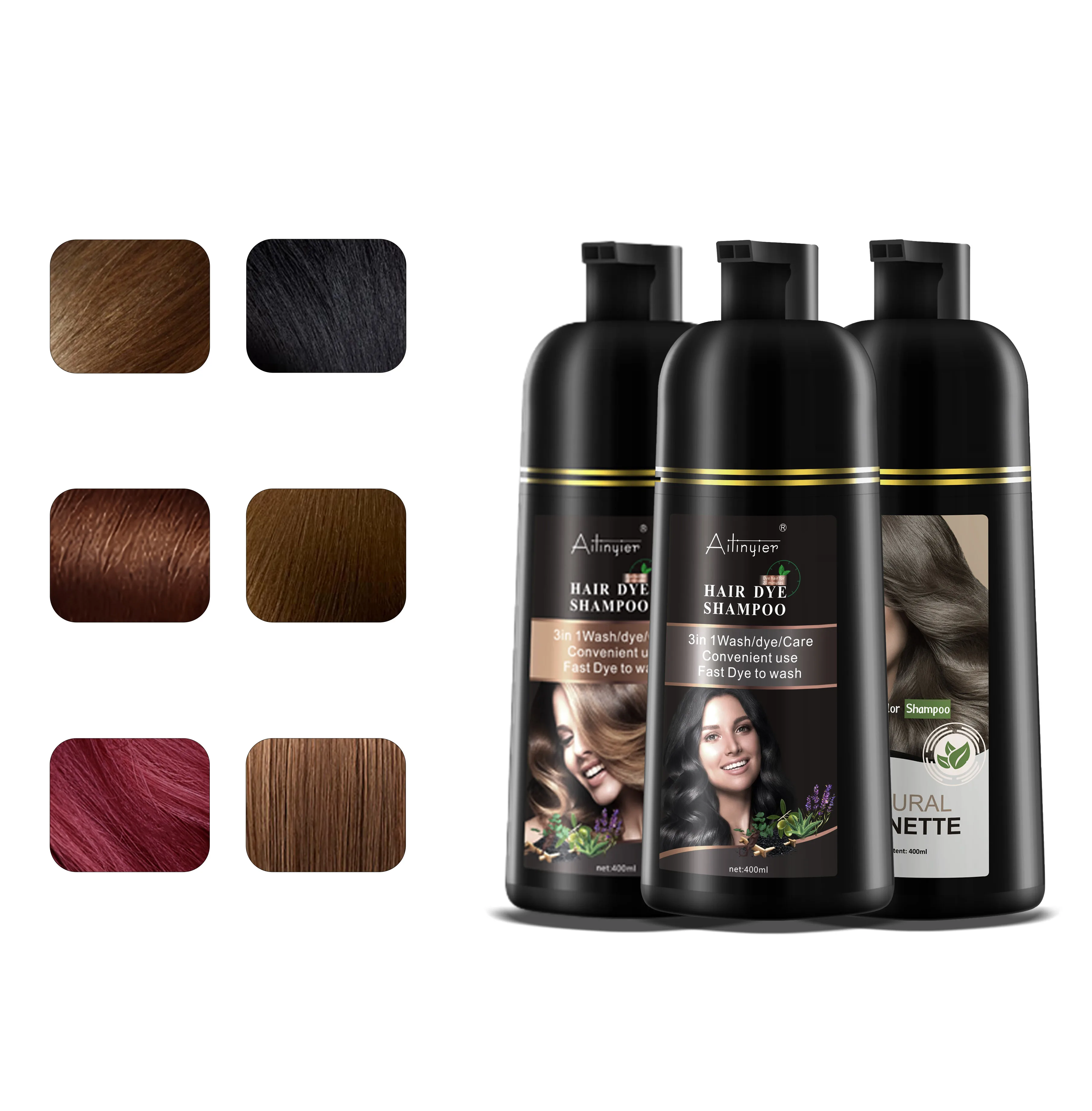 Argan oil hair color shampoo nature black hair dye shampoo cover white and grey natural plants extract formulate to nourish hair