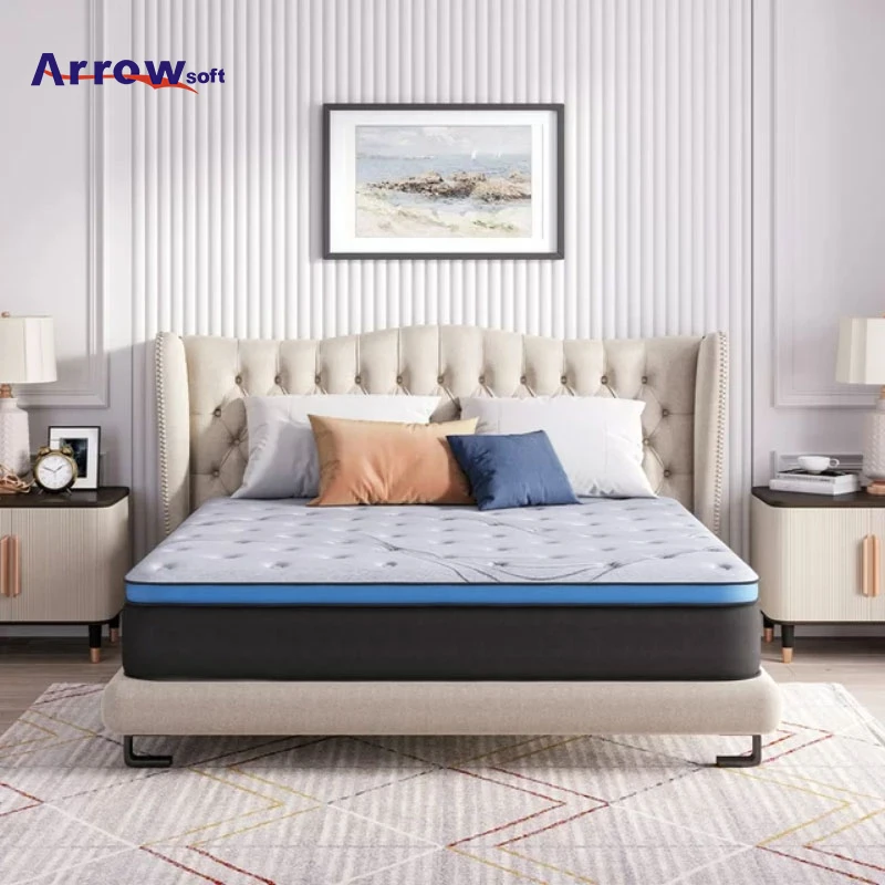 Modern Design King Queen Size Hypo-allergenic Natural Latex Memory  Foam For Hotel Furniture Pocket Spring Mattress  Pack In Box