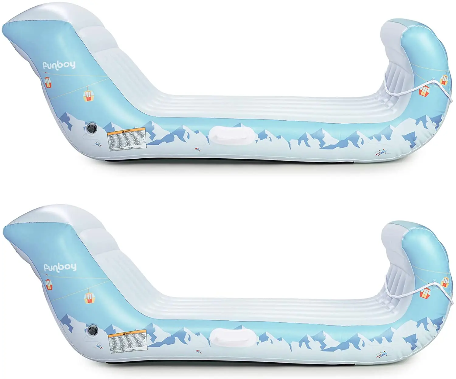 double Snowmobile,PVC Inflatable Luxury Alpine Mountain Sleigh, Winter Snow Sled for 2 person Toboggan