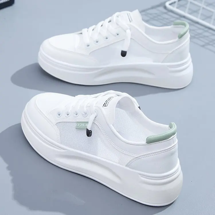 2021 white shoes female summer breathable students all-match net shoes comfortable flat casual sports mesh sneakers