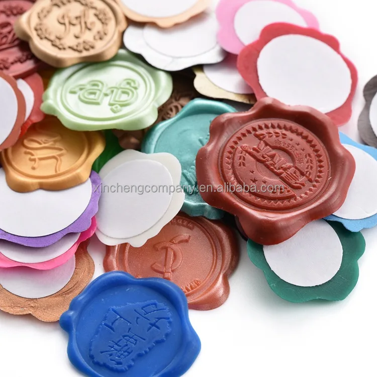 Wholesale high quality fashion wax seal stickers 3d logo metal wax seal stamp label stickers
