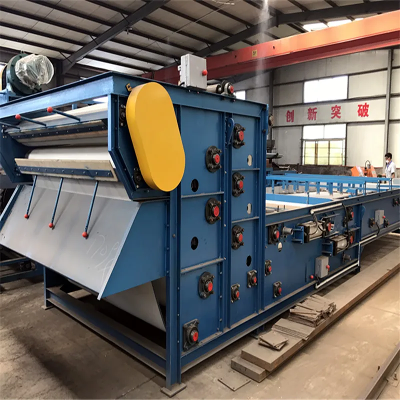 Oversea service carbon steel  304 sludge dewatering machine automatic horizontal rubber belt vacuum filter for water treatment