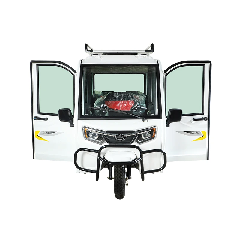 closed Mini 3 wheel electric tricycle tuk tuk for passenger Closed cabin electric tricycles best for mini taxi with 5 doors
