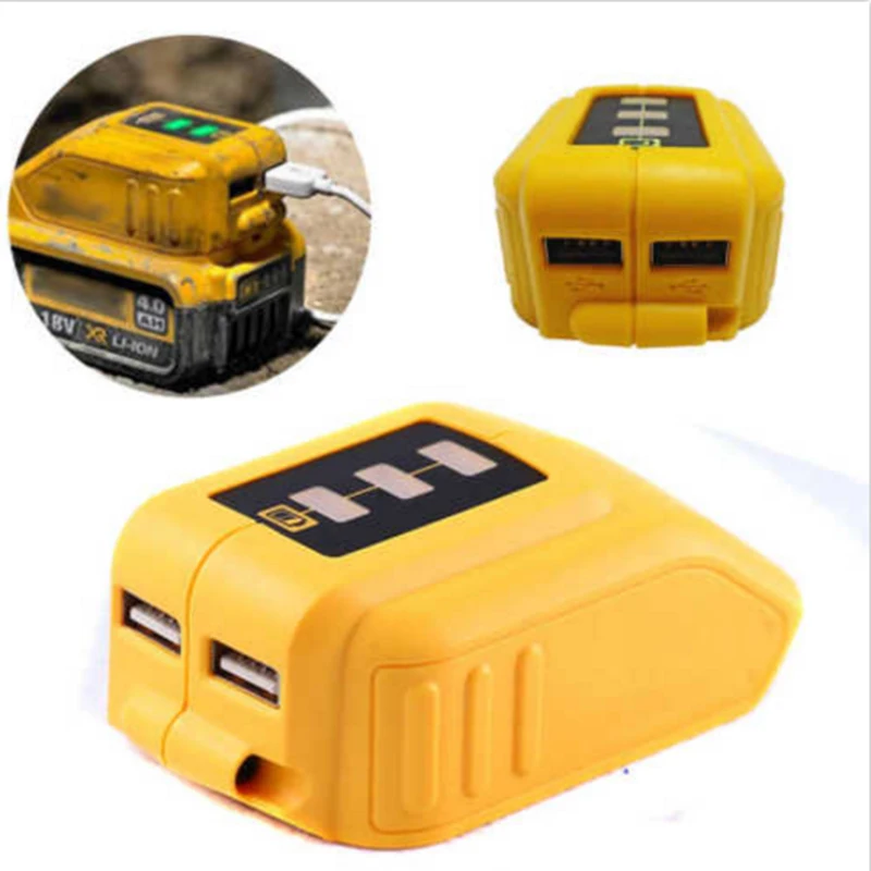 Battery Adapter Compatible for Dewalt 12V/20V Lithium Ion Battery,Dual USB Port Charger Power Source for Dewalt DCB090 DCB091
