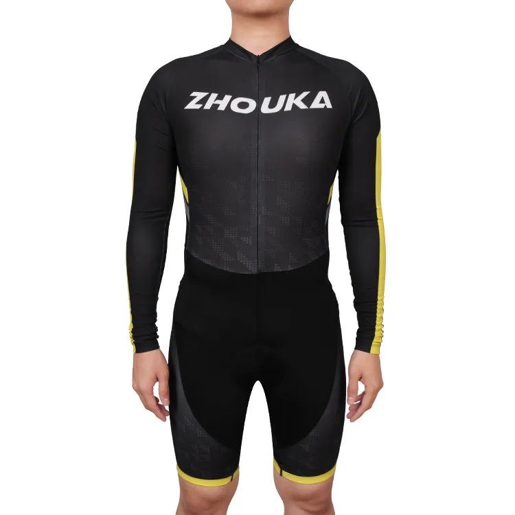  2021 Zhouka выпускает новый дизайн с двумя карманами для активного отдыха длинными рукавами велосипедное трикотажное