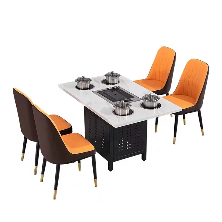 Популярный корейский стол для барбекю, гриля, один горячий горшок, стол для барбекю с горячим горшком, индукционные плиты для ресторана