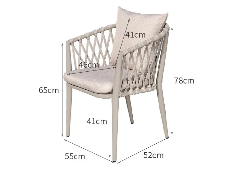 HJ HOME Outdoor Garden Restaurant Furniture Set Patio Durable Waterproof Aluminium Dining Table and Chair Set